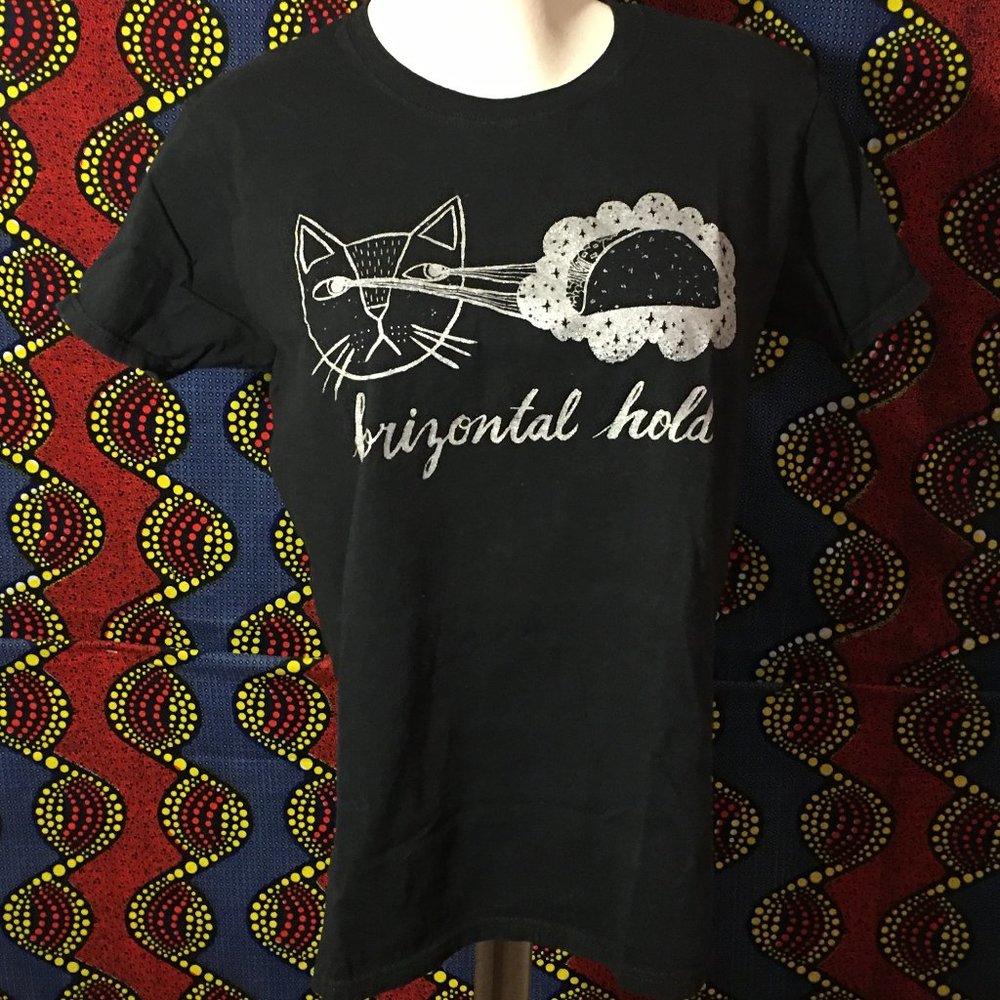 Horizontal Hold - Cat / Taco - T-shirt - Black - M
